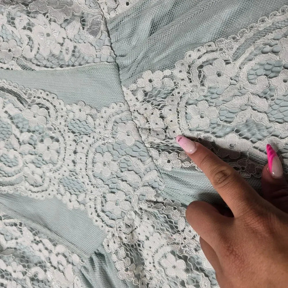 For Love & Lemons Blue Bell Lace Romper - Picture 9 of 10